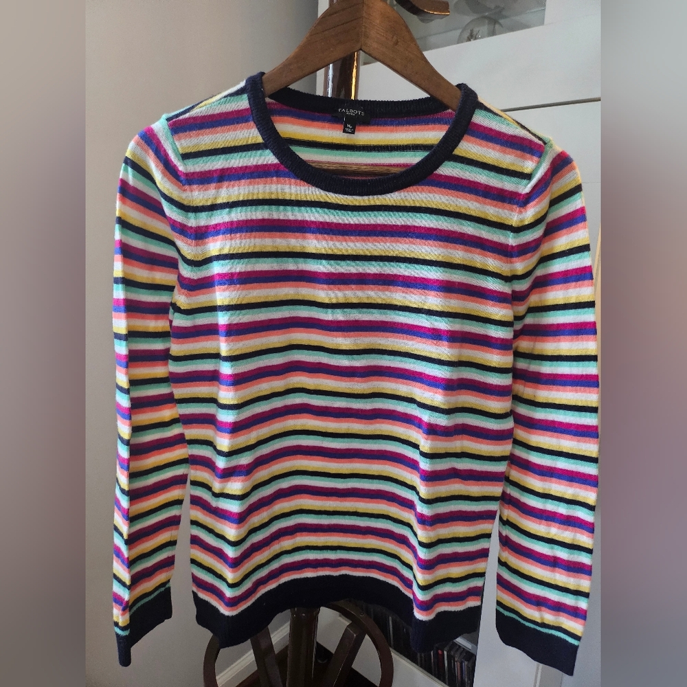 Talbots multi colored ladies pullover sweater. Size Mpetite